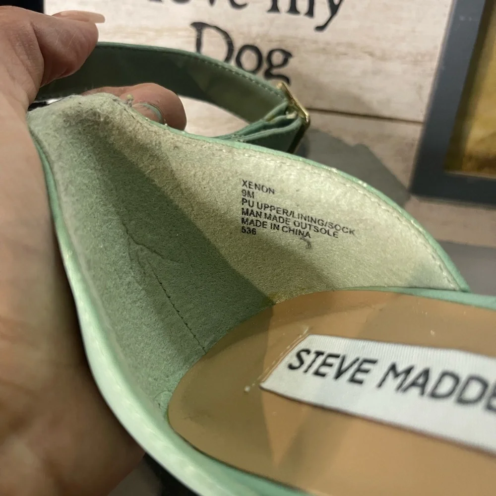 Steve Madden Green Heels with Ankle Strap and Stiletto - Picture 5 of 6